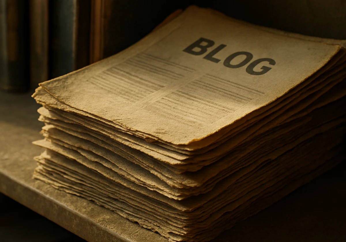 Stack of yellowed